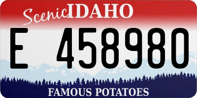 ID license plate E458980