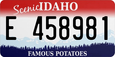 ID license plate E458981
