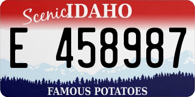 ID license plate E458987