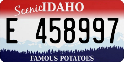 ID license plate E458997