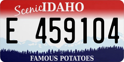 ID license plate E459104