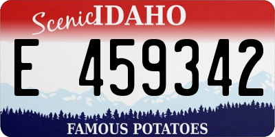 ID license plate E459342