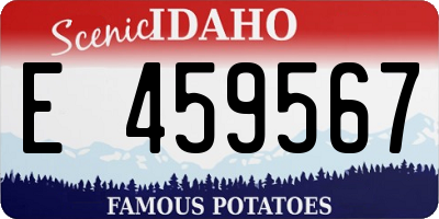 ID license plate E459567