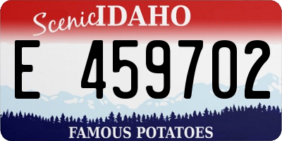 ID license plate E459702