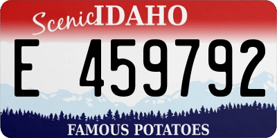 ID license plate E459792
