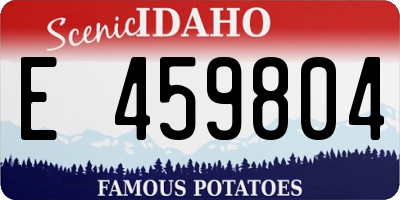 ID license plate E459804