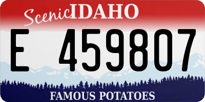 ID license plate E459807