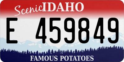 ID license plate E459849