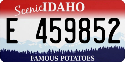 ID license plate E459852
