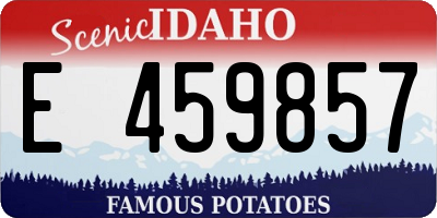 ID license plate E459857