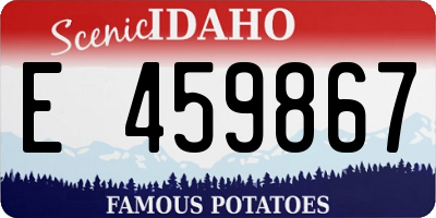 ID license plate E459867