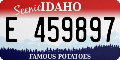 ID license plate E459897