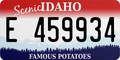 ID license plate E459934