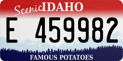 ID license plate E459982
