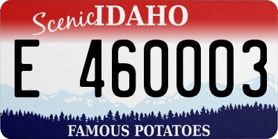 ID license plate E460003