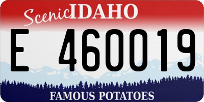 ID license plate E460019
