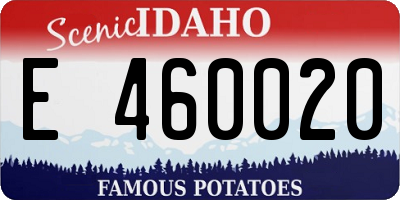 ID license plate E460020