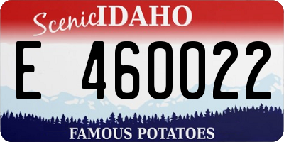 ID license plate E460022