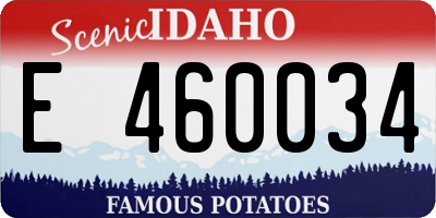 ID license plate E460034