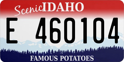 ID license plate E460104