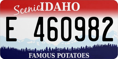 ID license plate E460982