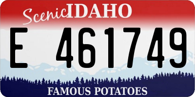 ID license plate E461749