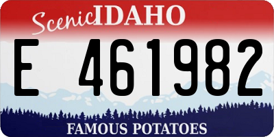 ID license plate E461982