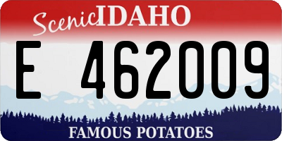 ID license plate E462009