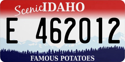 ID license plate E462012