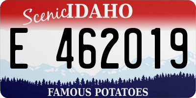 ID license plate E462019