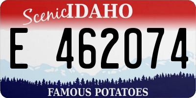 ID license plate E462074