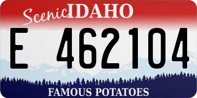 ID license plate E462104