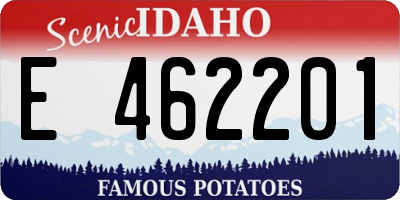 ID license plate E462201