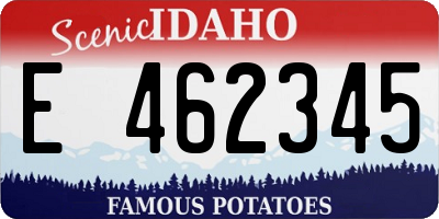 ID license plate E462345