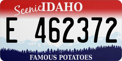 ID license plate E462372