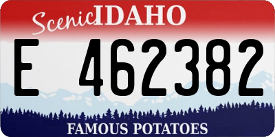 ID license plate E462382