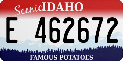ID license plate E462672