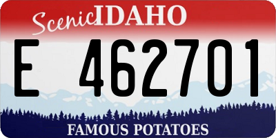 ID license plate E462701