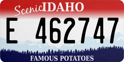 ID license plate E462747