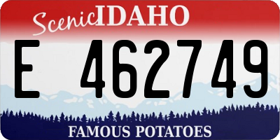 ID license plate E462749
