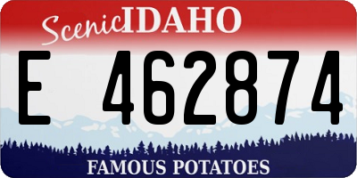 ID license plate E462874