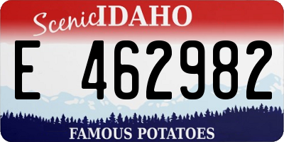 ID license plate E462982