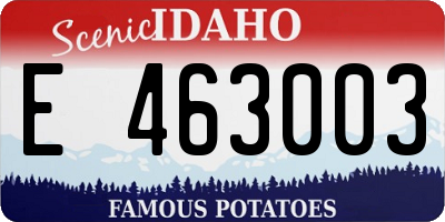 ID license plate E463003