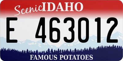 ID license plate E463012