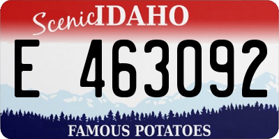 ID license plate E463092