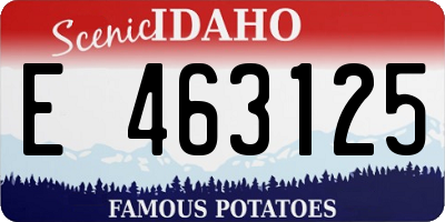 ID license plate E463125