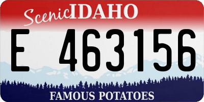 ID license plate E463156