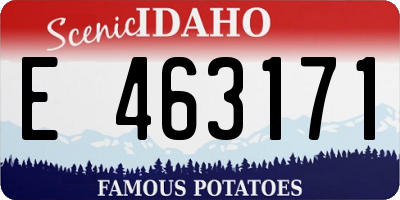 ID license plate E463171