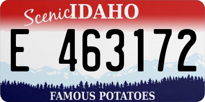 ID license plate E463172