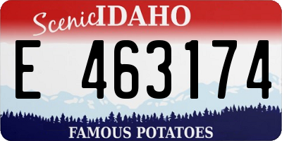 ID license plate E463174